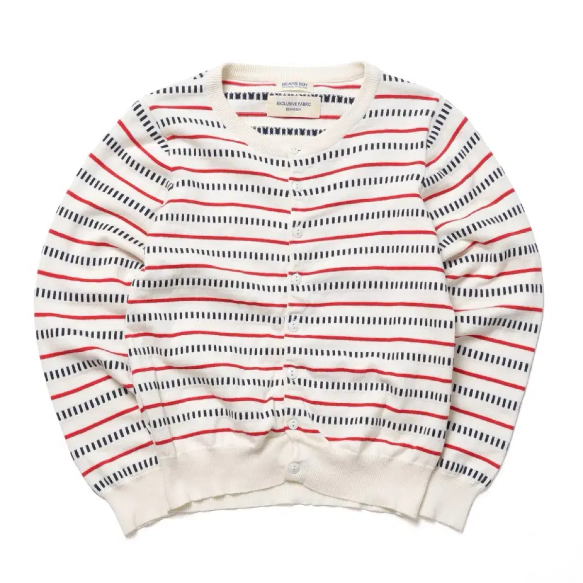 BEAMS BOY Stripe Knit Cardigan